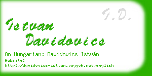 istvan davidovics business card