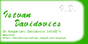 istvan davidovics business card
